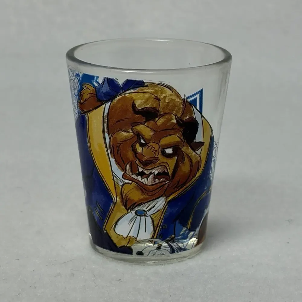 Disney Beauty & The Beast Set of 4 Shot Glasses Set / 1.5 oz Glass Open Box